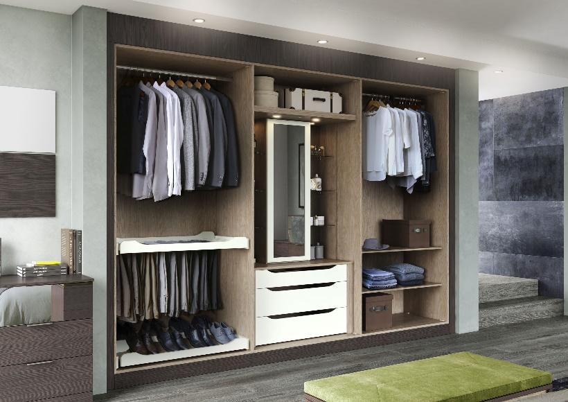 A large closet with clothes on the shelves

Description automatically generated