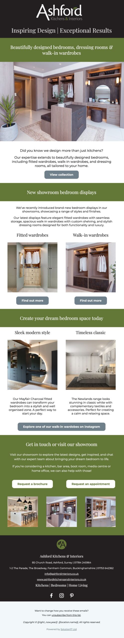 Beautifully designed bedrooms, dressing rooms & walk-in wardrobes