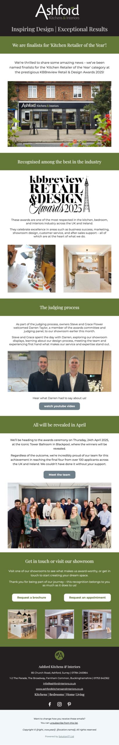 We are finalists for 'Kitchen Retailer of the Year'!