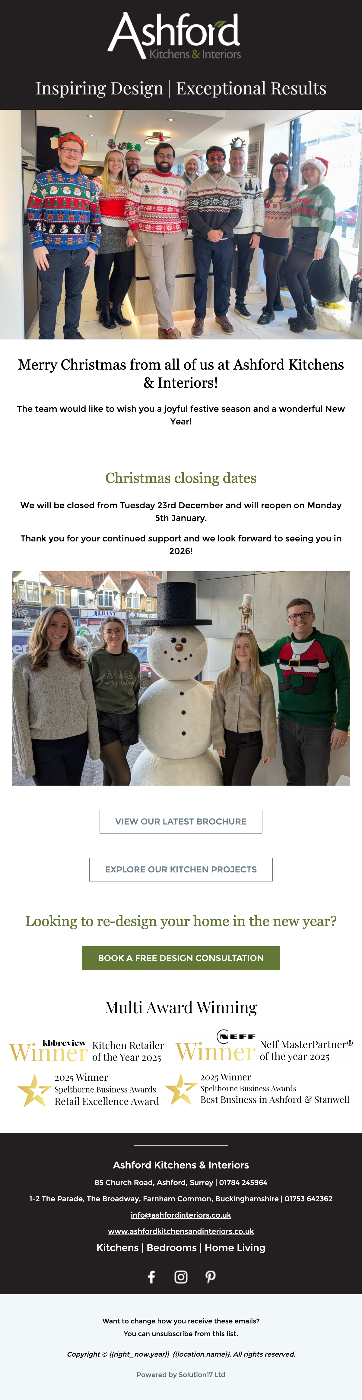 Merry Christmas from all of us at Ashford Kitchens &amp; Interiors!