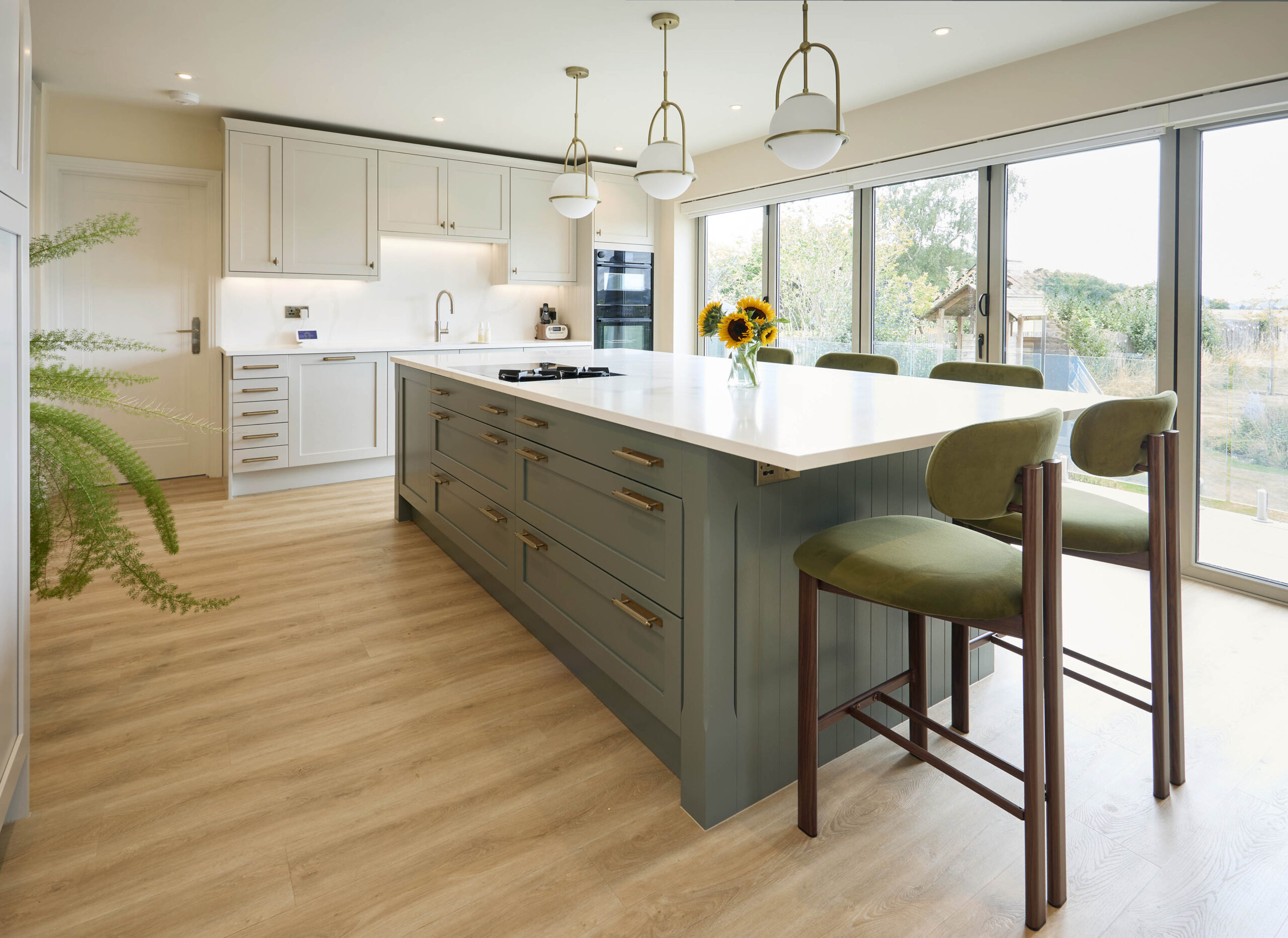 Sterling Painted Limestone & Botanical Green