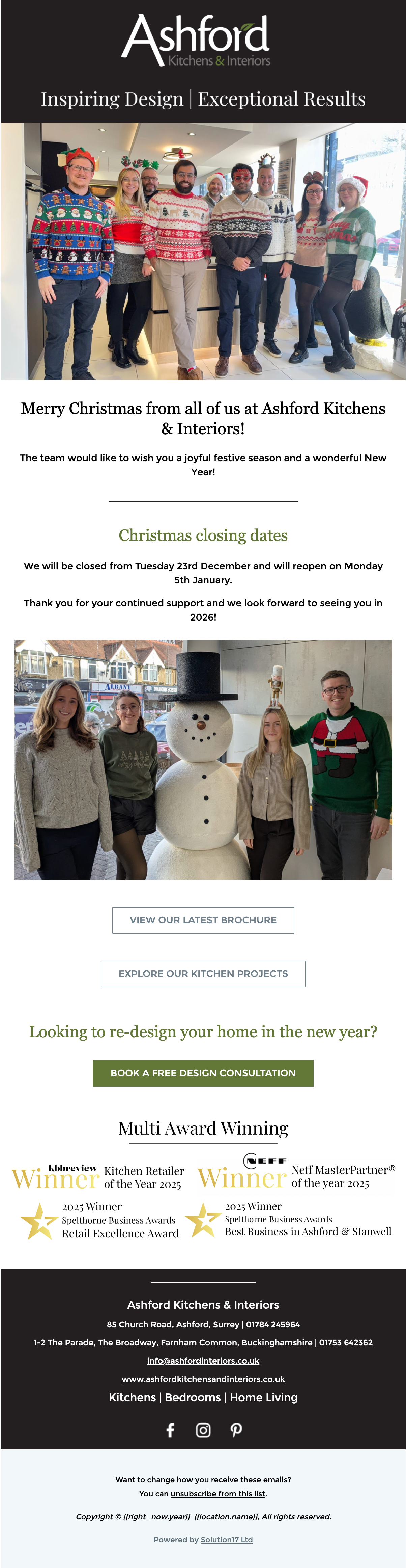 Merry Christmas from all of us at Ashford Kitchens & Interiors!